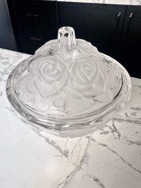 Vintage Studio Nova "Winter Rose" Crystal Lidded Candy Dish